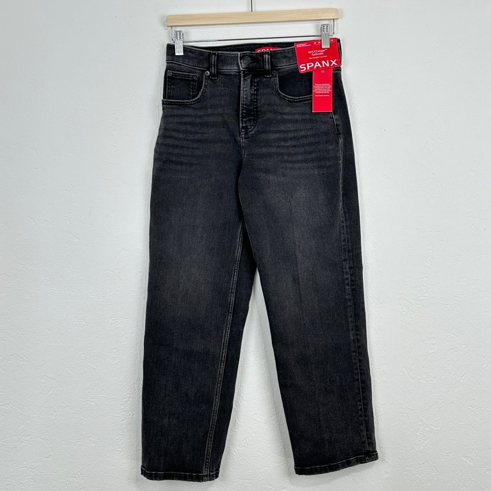 SPANXshape 90s Straight Leg Jeans Size Petite Small Black Authentic 360